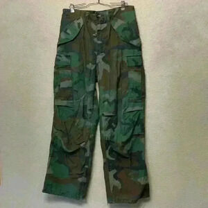 Camo baggie women’s cargo pants sz 30 streetwear pockets adjustable grunge *flaw